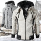 Men's High-Necked Hooded Jacket - Dark grey / XXXL