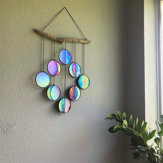 Hanging Ornaments Garland-Decor Mirror Art-Rainbow-Moon-Phase Boho Home Chic - Color