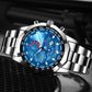 Full Automatic Non-Mechanical Watch For Men - Silver Blue