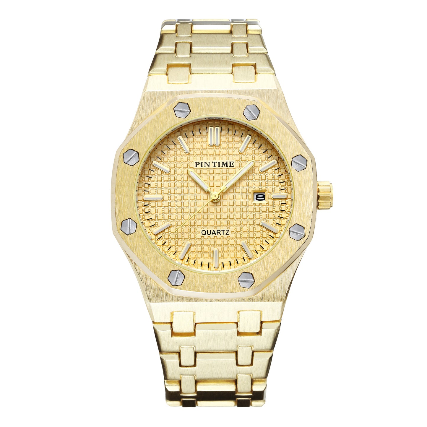 Automatic quartz watch - Golden white