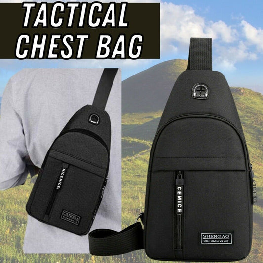 Mens Sling Bag Cross Body Handbag Chest Bag Shoulder Pack Sports Travel Backpack Black - Black