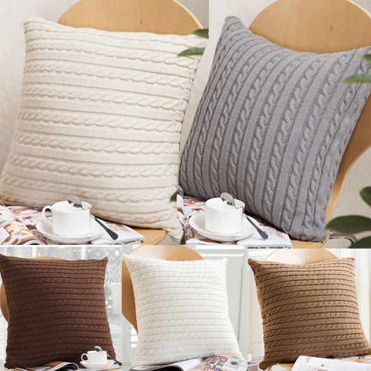 Knitting Fashion Throw Pillow Cases Cafe Sofa Cushion Cover Home Decor - Khaki