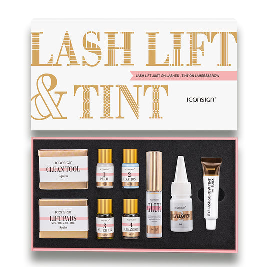 ICONSIGN Lash Lift EyeLash Eyebrow Dye Tint Kit Lashes Perm Set Brow Lamination Makeup Tools - Coffee