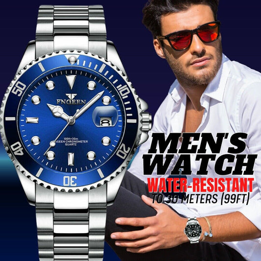Men's Watch Relojes De Hombre Stainless Steel Quartz Luminous Classic Watches - Wristwatch / Silver
