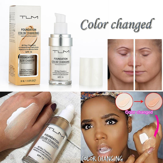 Colour Changing Foundation Makeup Base Nude Face Liquid Cover Concealer - White