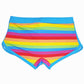 Men's Rainbow Fashion Tethered Slit Boxer Swim Shorts - Rainbow / XXL
