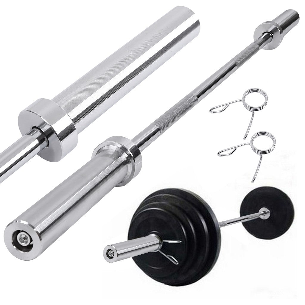 1.5m Olympic Weightlifting Bar For Cross Training Weight Lifting With Hole - Silver