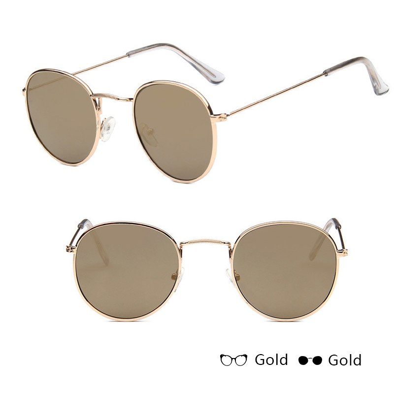 Women Retro Sunglasses - Gold+gold