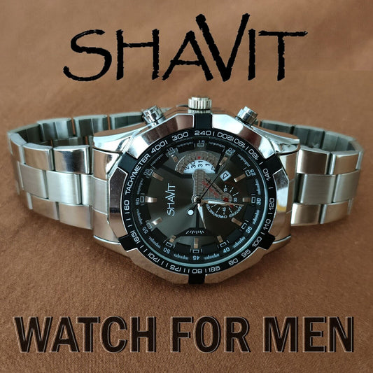 Men's Watch Relojes De Hombre Stainless Steel Quartz Luminous Classic Watches - Black / Silver