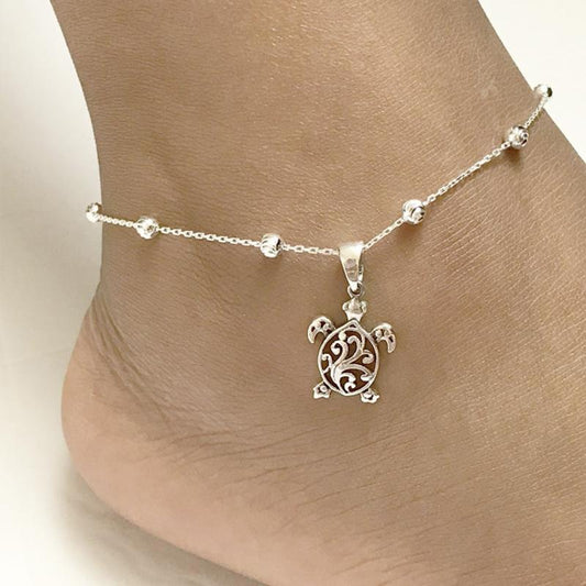 Sterling Silver Cute Anklet Bracelets Fashion Jewelry - Silver / 9inch