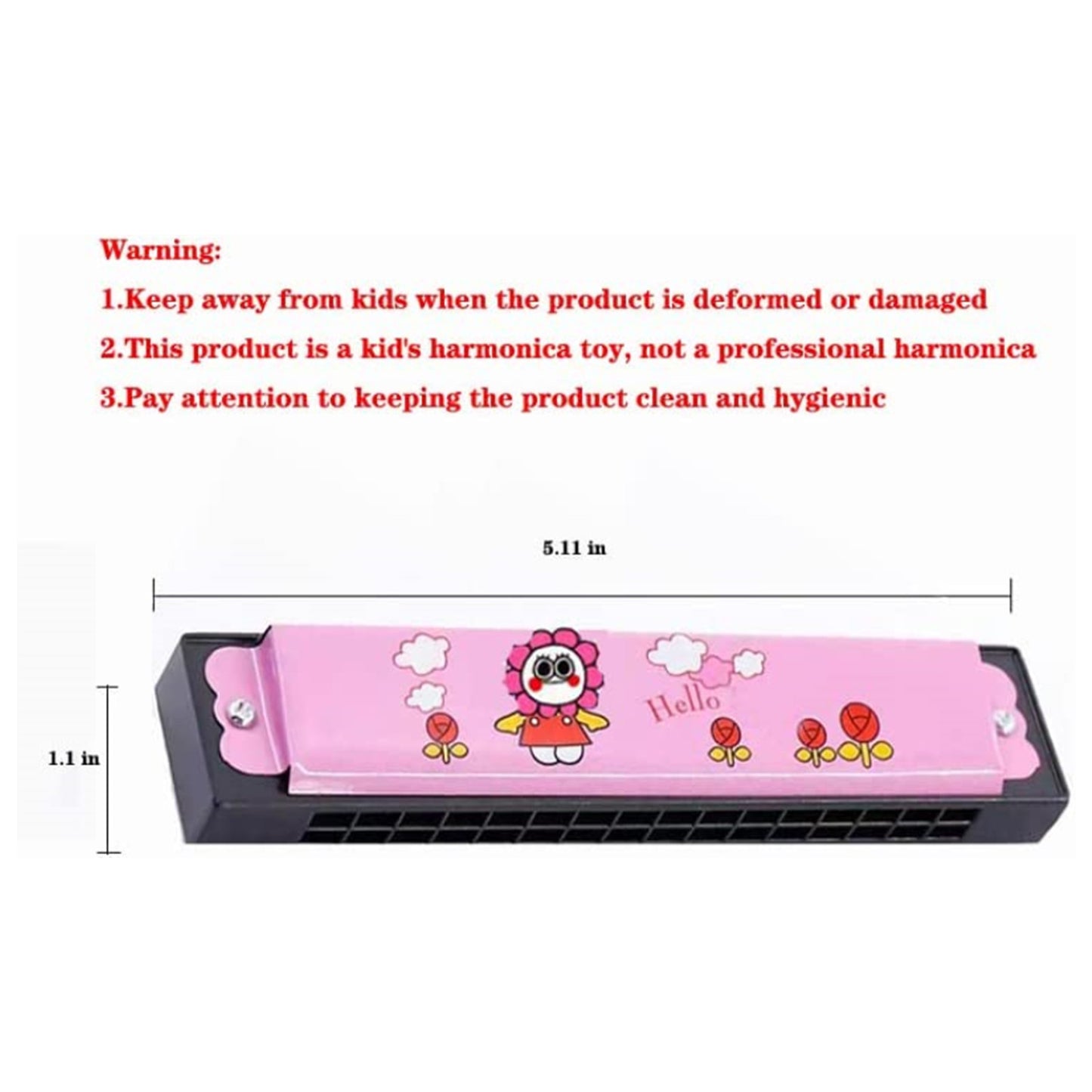 3 Pack Harmonica 16 Hole Kids Music Enlightenment Harmonica Toys For Ages 2-6 - Random Color