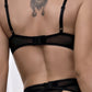 Women's Sexy Embroidered Lingerie Set - Black / L
