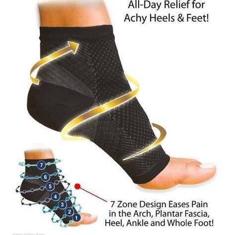 Yoga Ankle Support Sports Socks Fitness Sprain Protection Pressure Elastic Nylon Foot Cover - S M / 4
