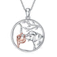 Elephant Necklace 925 Sterling Silver Sloth Pendant Necklaces Jewelry - Silver / 22*22mm