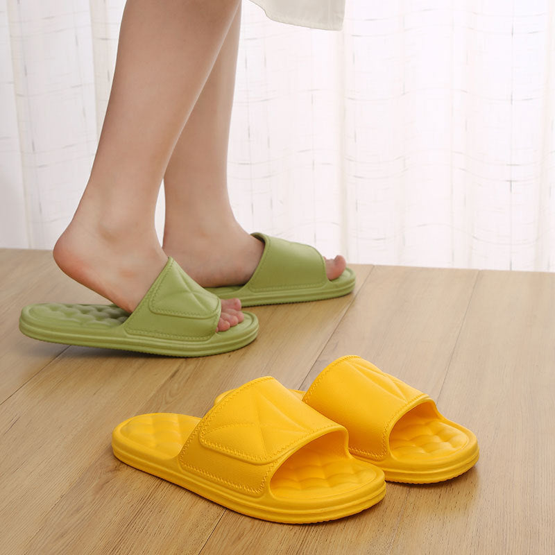 Summer Slippers Plaid Design Bathroom Slippers For Women Shoes - Grey green / 44to45