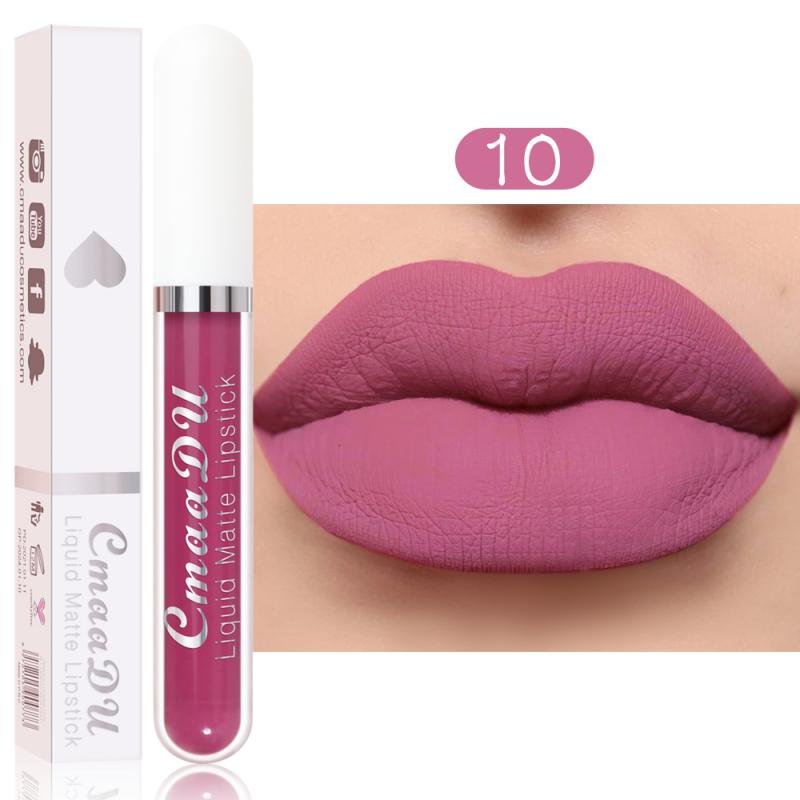 CmaaDu 18 Colors Long Lasting Lip Gloss Matte Velvet Liquid Lipstick Waterproof Moisturizing Lip Makeup Cosmetic TSLM1 - 18