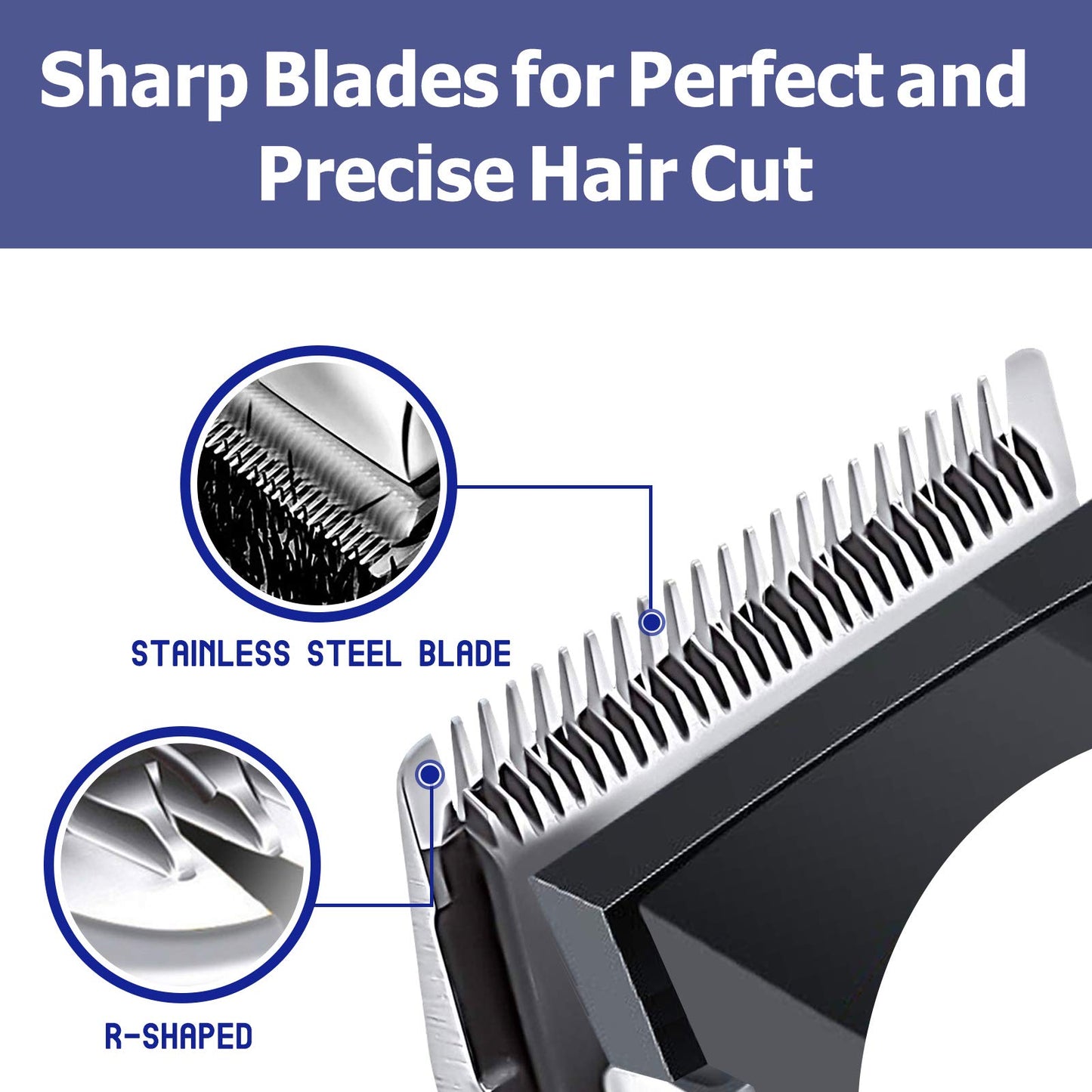 Professional Corded Hair Clippers for Men Kids, Strong Motor - default