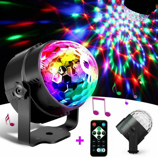 Disco Party Lights Strobe LED DJ Ball Sound Activated Bulb Dance Lamp Decoration - Black