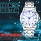 Classic Men's Watch Stainless Steel Wristwatch For Men Quartz Luxury Waterproof - Wristwatch / Silver