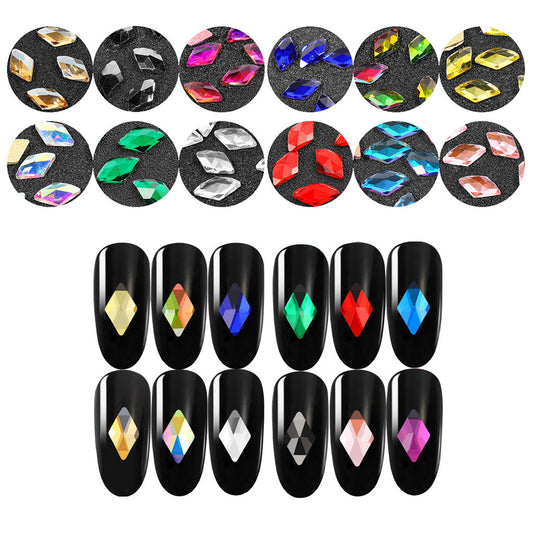 120Pcs FlatBack Crystals AB Rhinestoneas Gems For 3D Nails Art Phone DIY Crafts - Multicolor