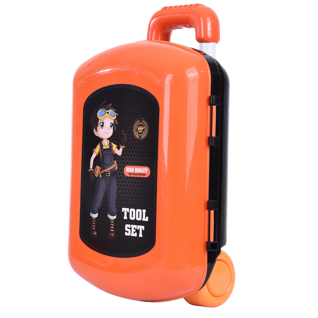 2-in-1 Engineer Pretend Play & Suitcase With Inertial Drill Construction Tools - Multicolor