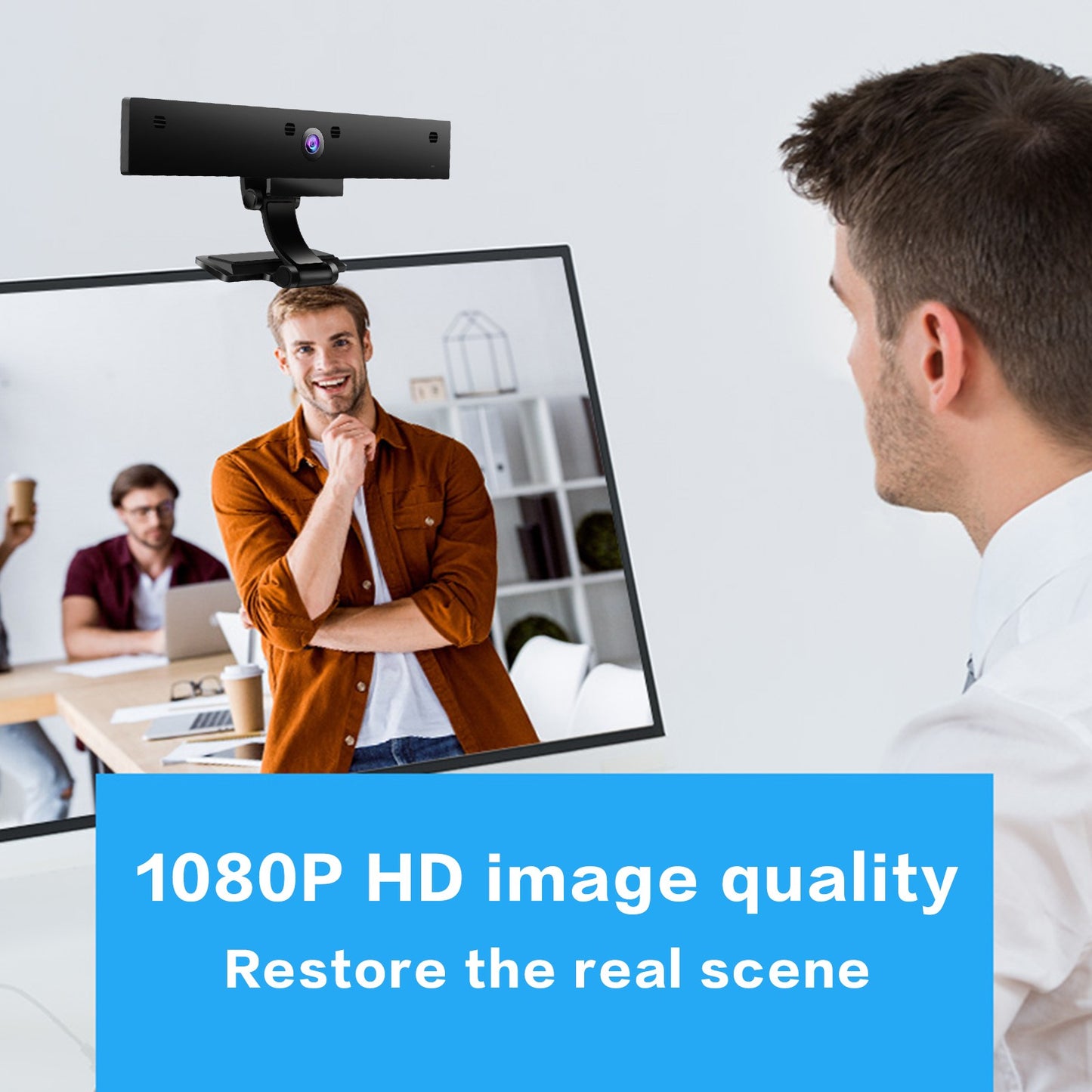 1080P HD Web Camera USB2.0 Webcam with Microphone LED for PC Computer Desktop - Black / 104
