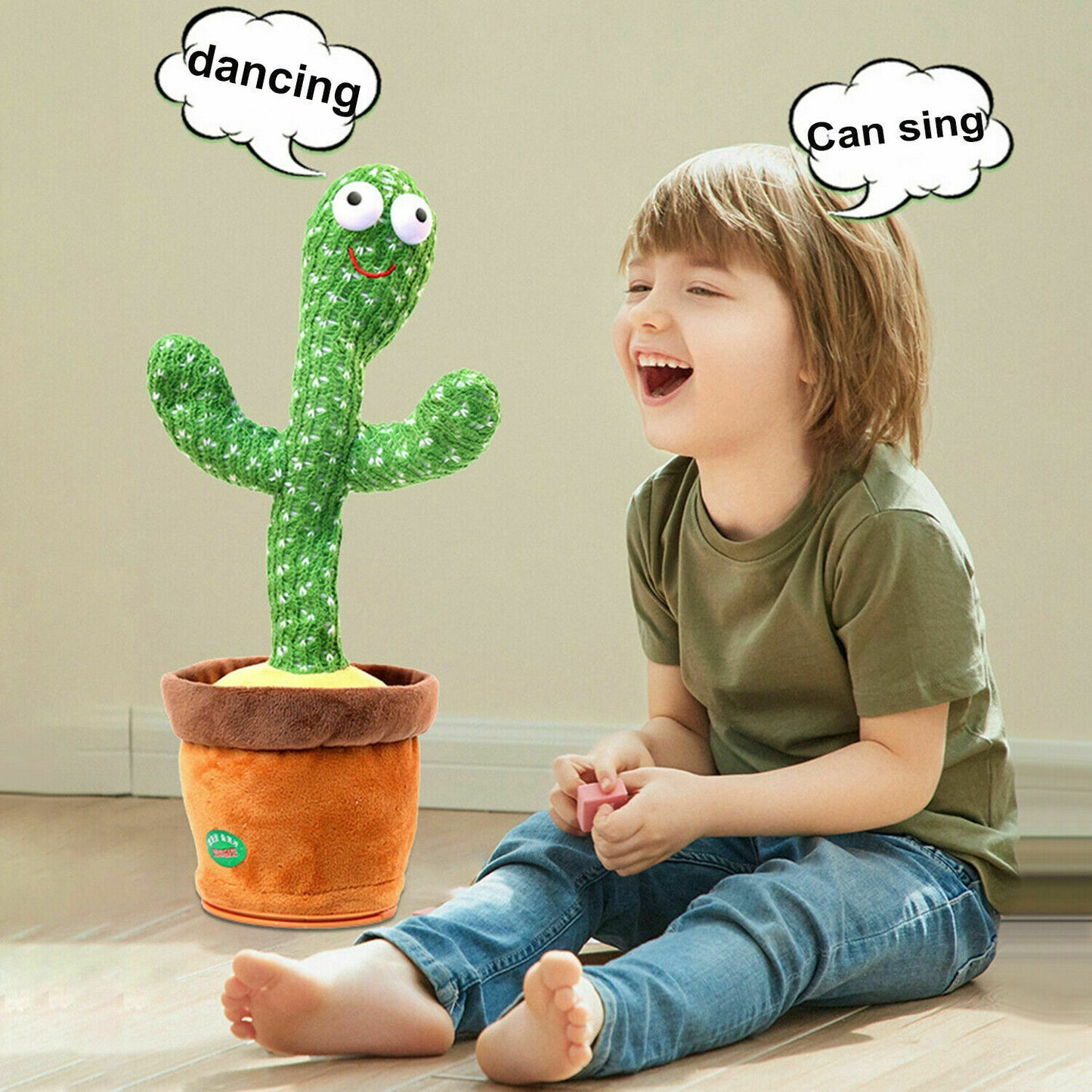Singing Cactus Toy Cute Dancing Cactus Plush Toy Electronic Shake Kids Toy Gift - default