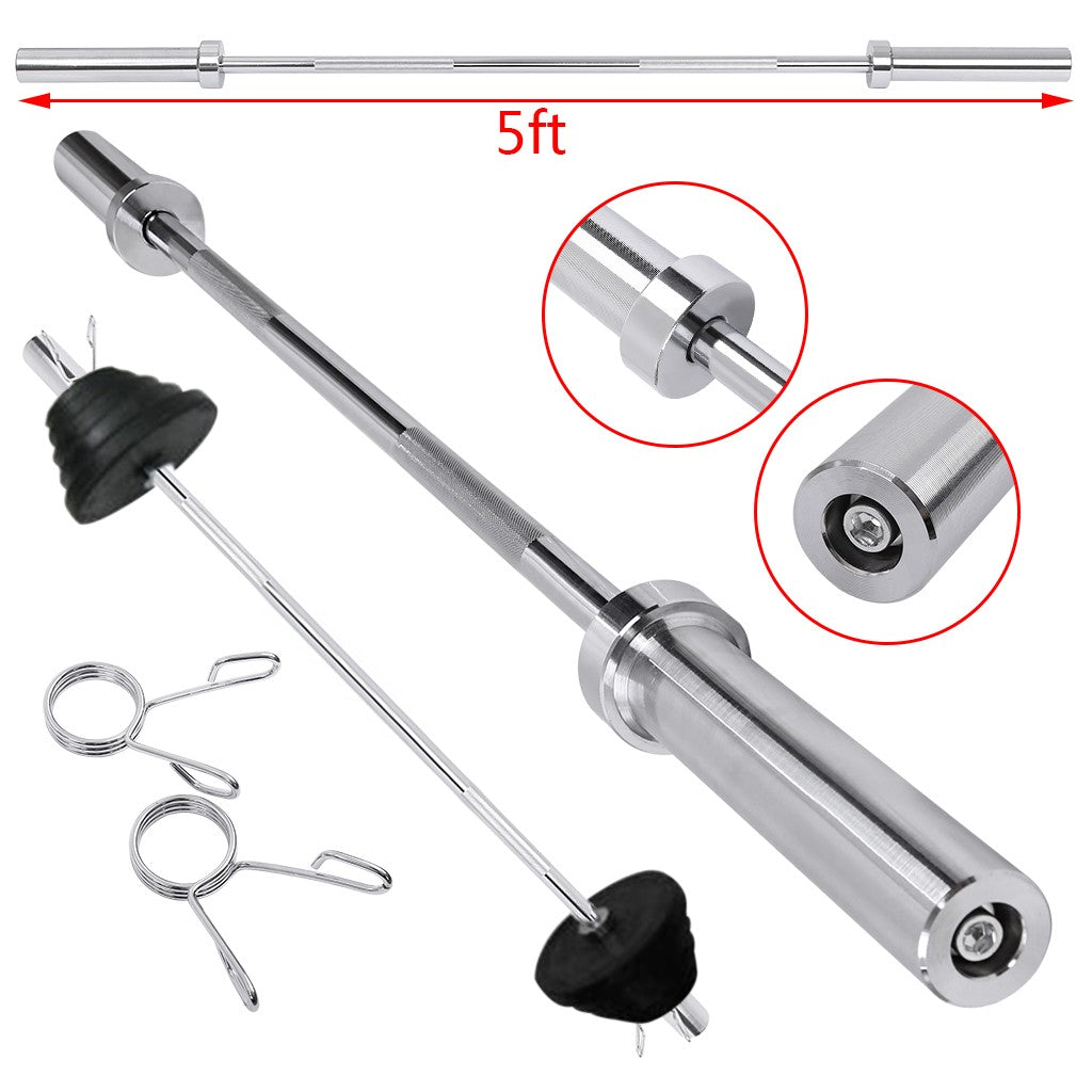 1.5m O Lympic Weightlifting Bar For Cross Training Weight Lifting With Hole - Silver