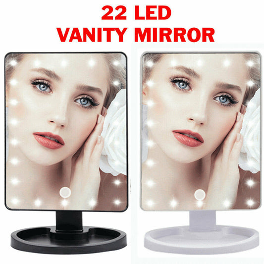 22 LED Makeup Mirror Light Portable Rotation Vanity Lights Lamp - Black