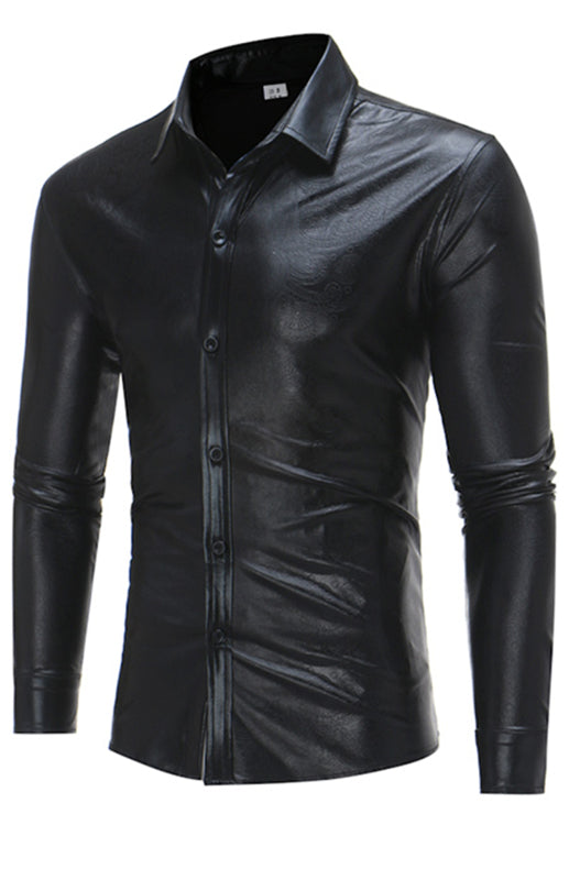 Men's Fashion Classic Leather Jacket - Silver / XL